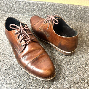 Helm Bradley Cap Toe/Oxford Teak Leather Brown Lace Up Shoes Mens 12 M Preppy